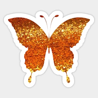 Orange Ombre Faux Glitter Butterfly Sticker